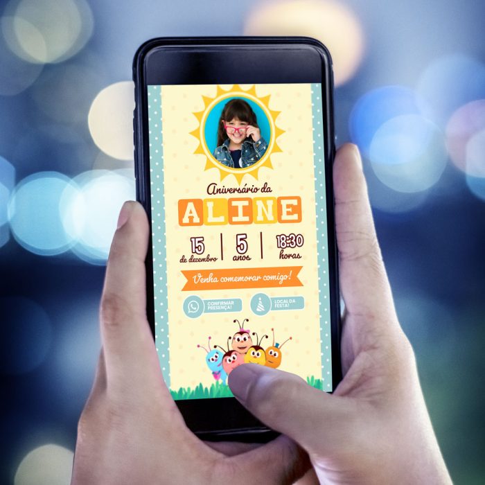 Convite de aniversário Bichkids