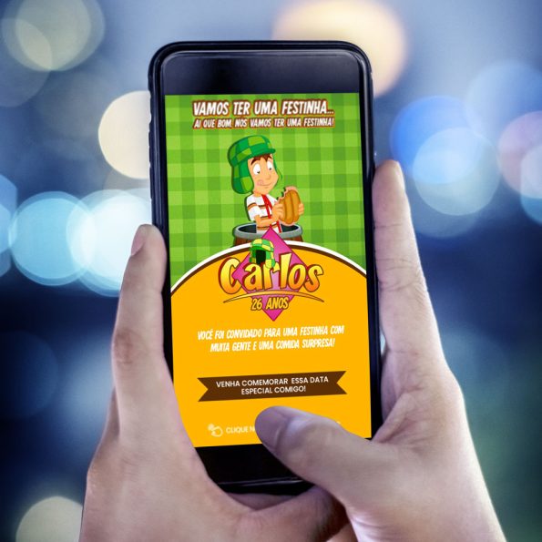 imagem convite Virtual de Aniversário Chaves