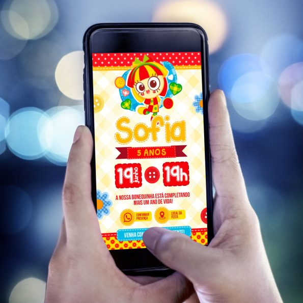 Convite digital de aniversário Emilia