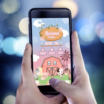 Imagem convite aniversário digital fazendinha