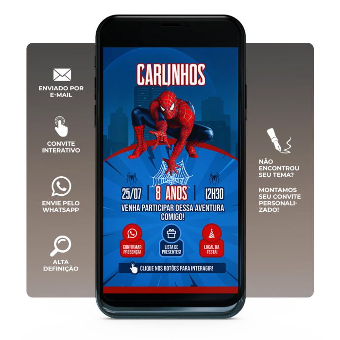 Convite-aniversario-homem-aranha-1 Convite de aniversário digital homem aranha