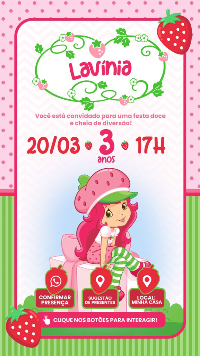 Imagem convite moranguinho