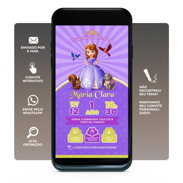 Imagem convite princesinha sofia