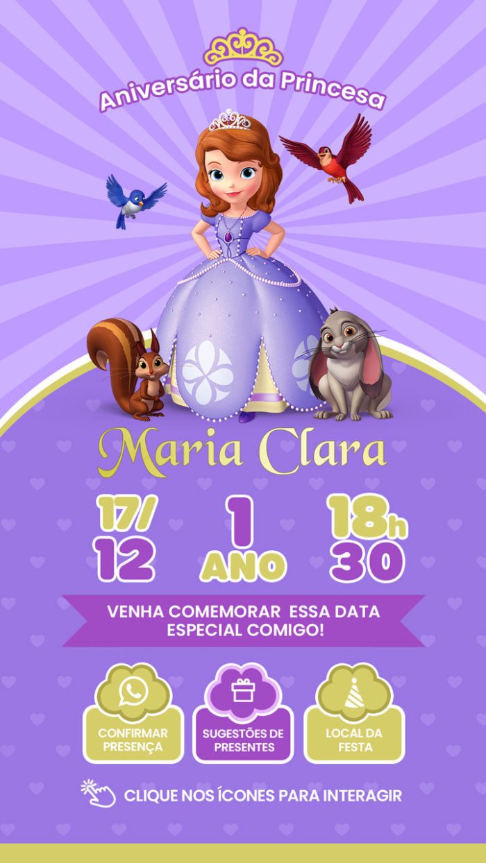 Imagem convite princesinha sofia
