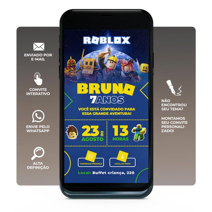 Convite-aniversario-roblox-1 Imagem convite digital roblox