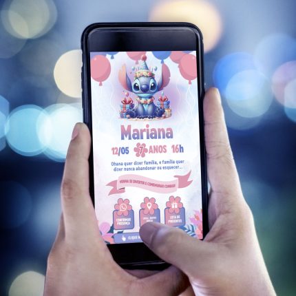 Convite de aniversário Stitch