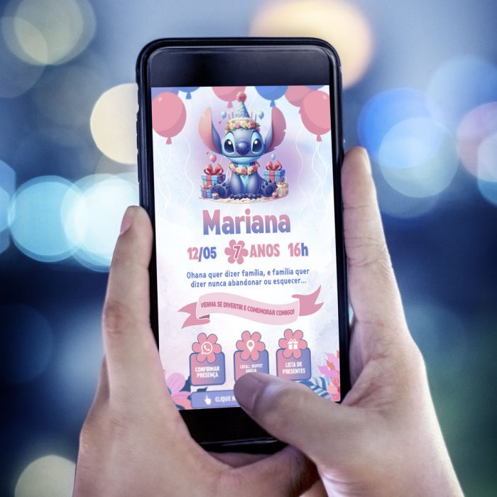 Convite de aniversário Stitch