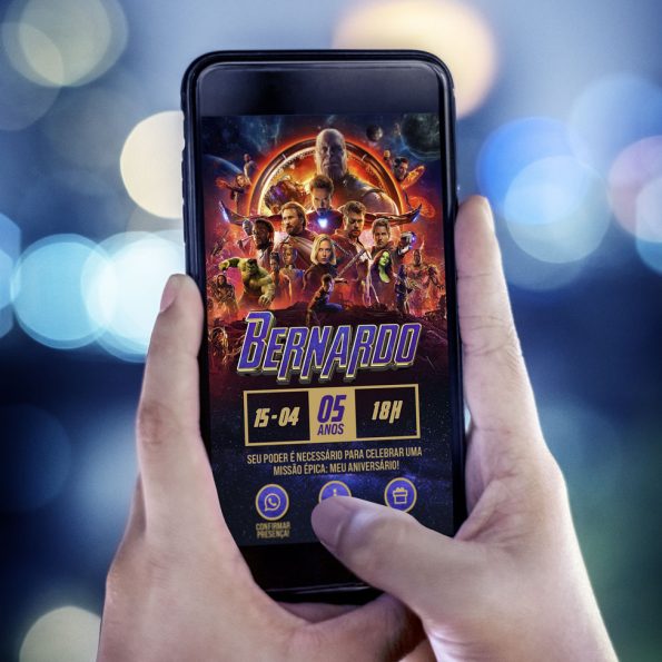 Convite digital Vingadores