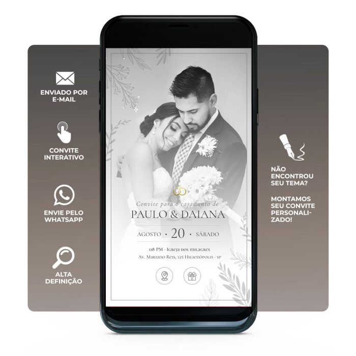 convite casamento digital foto