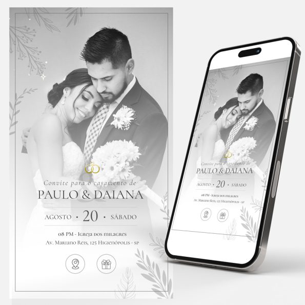 convite casamento digital foto