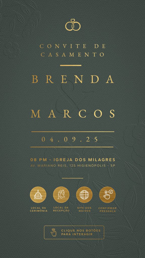 convite casamento digital elegante