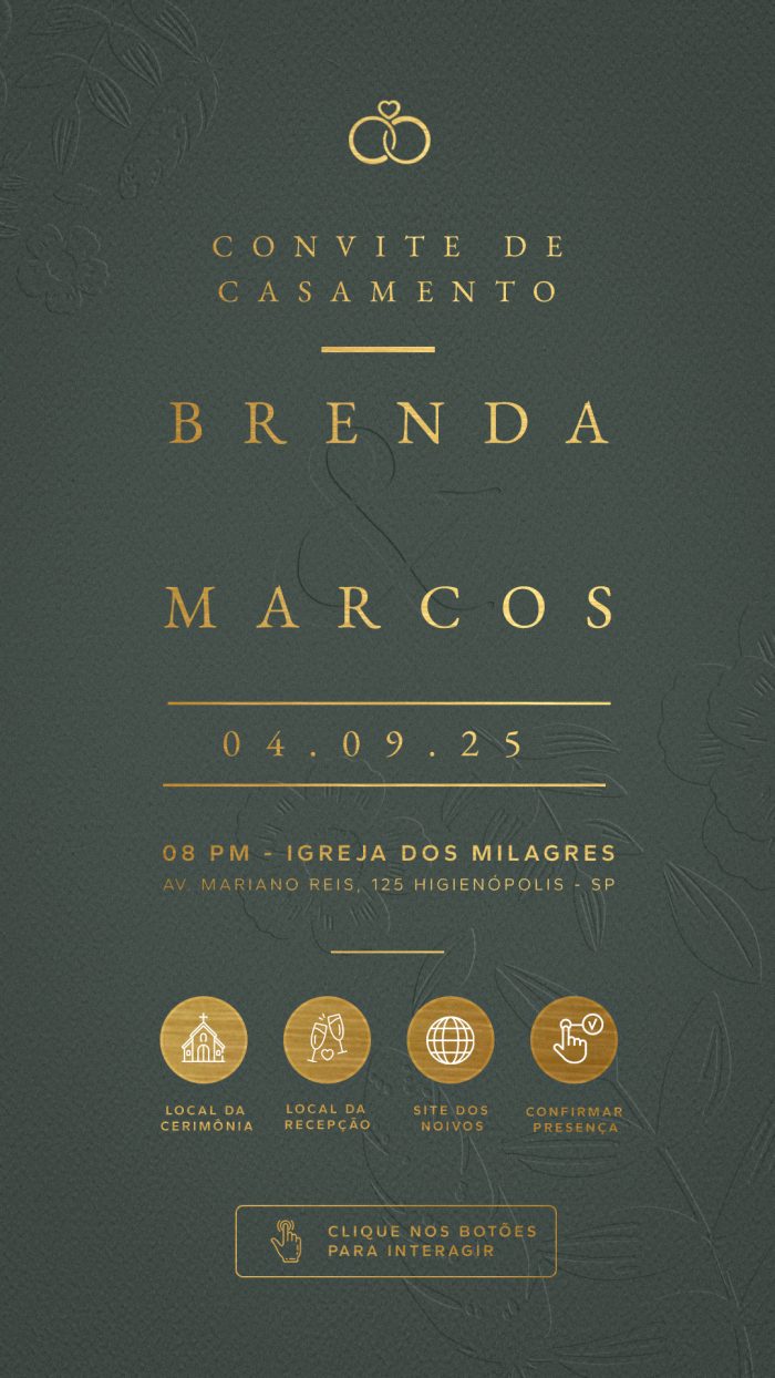 convite casamento digital elegante
