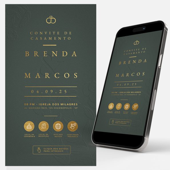 convite casamento virtual luxuoso