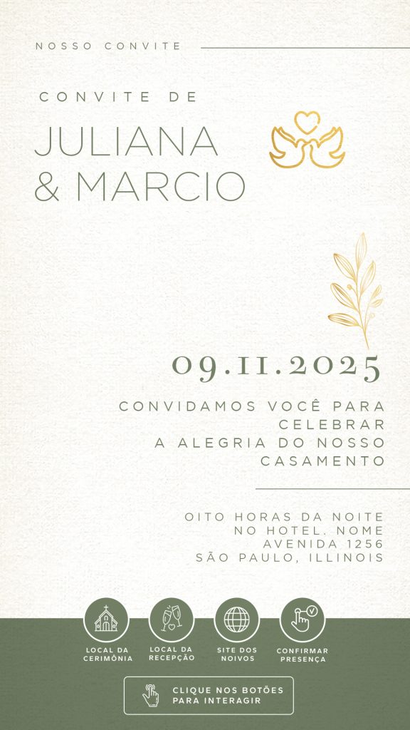 convite casamento digital minimalista