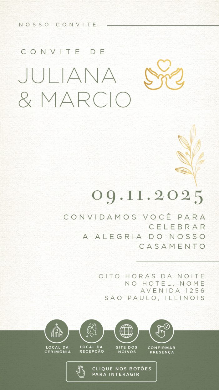 convite casamento digital minimalista