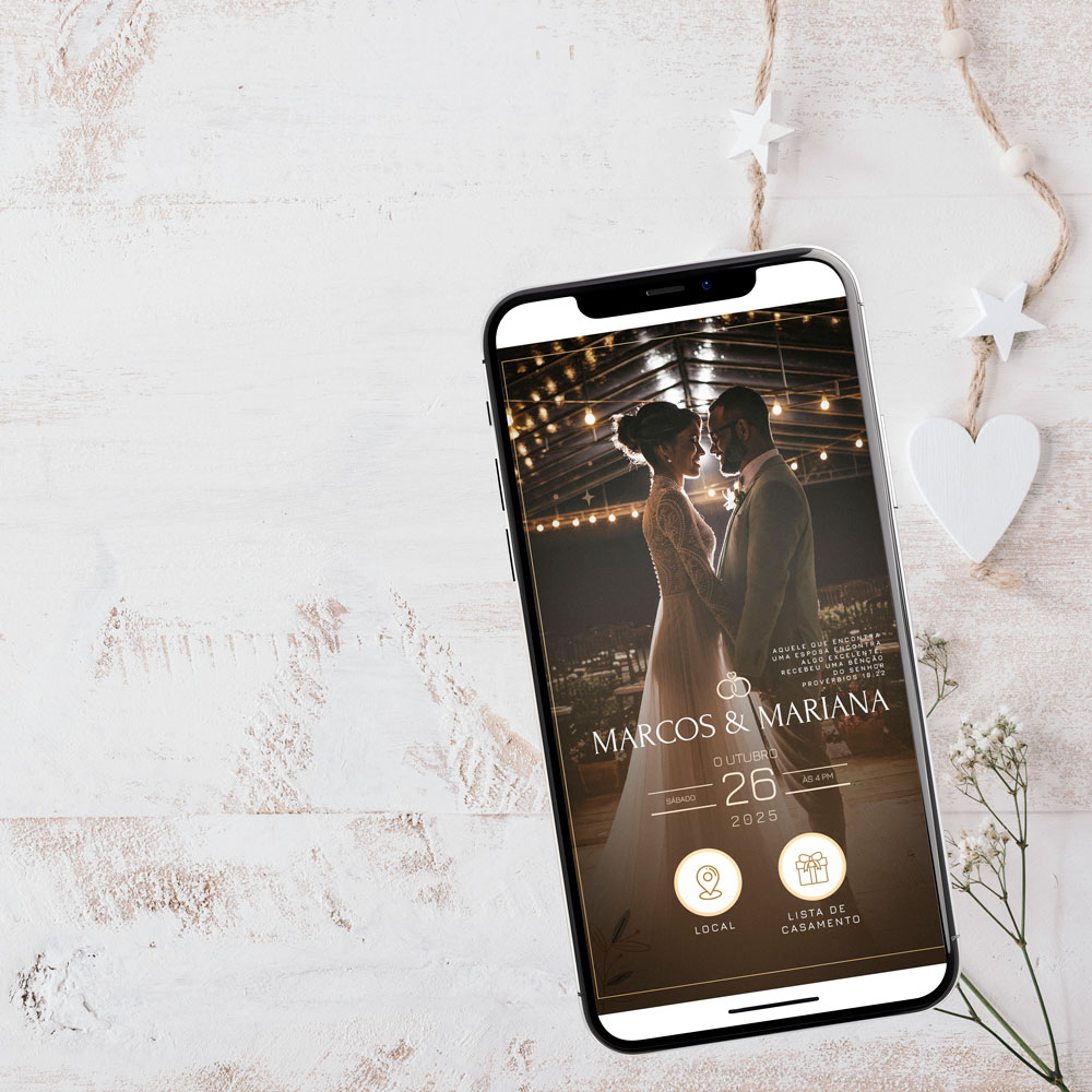 Convite de casamento digital