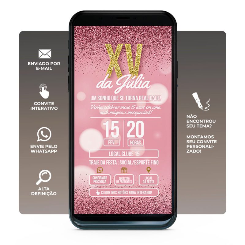 Convite de aniversario digital 15 anos