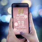 Arte com celular convite de aniversário 15 anos