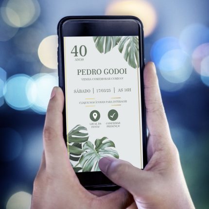 Imagem convite virtual de aniversário 40 anos